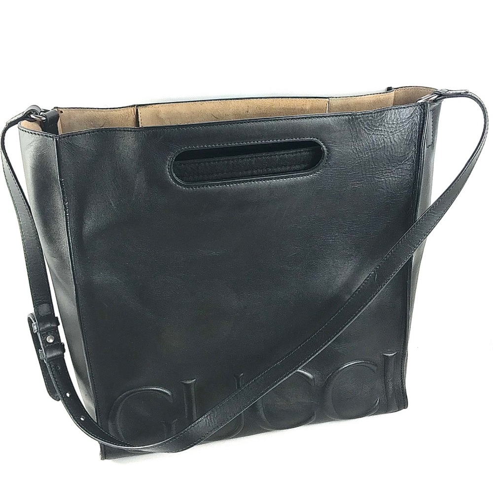 XL GUCCI LEATHER TOTE GHOST